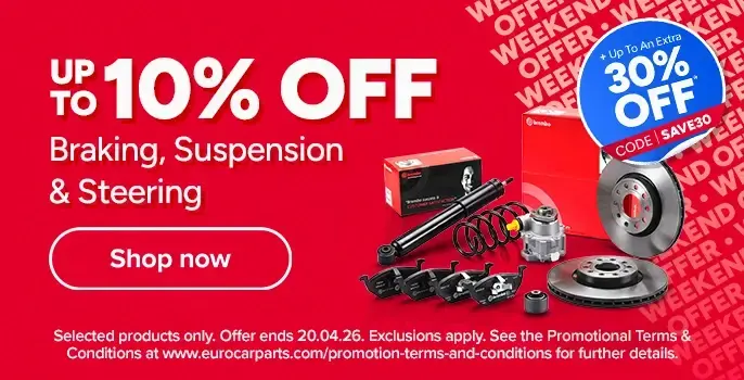 10% off Braking, Suspension & Steering