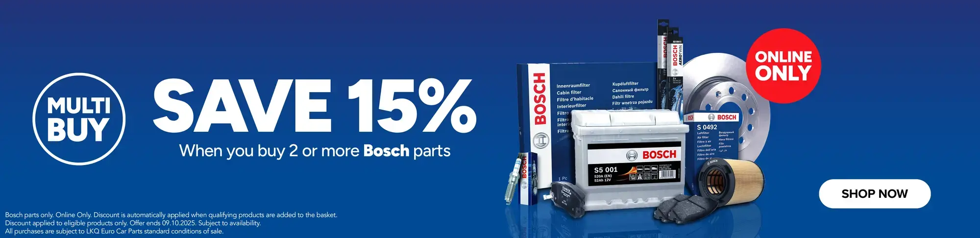 Save 15% on 2 or more Bosch products