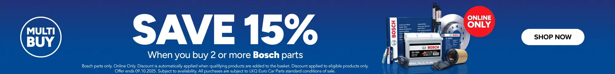 Save 15% on 2 or more Bosch products
