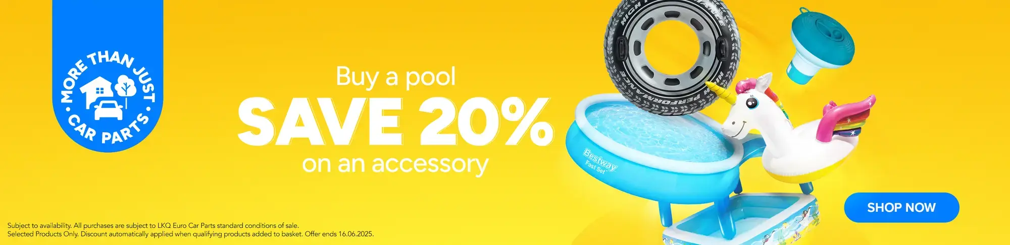 Buy a pool save 20% on an accessory 