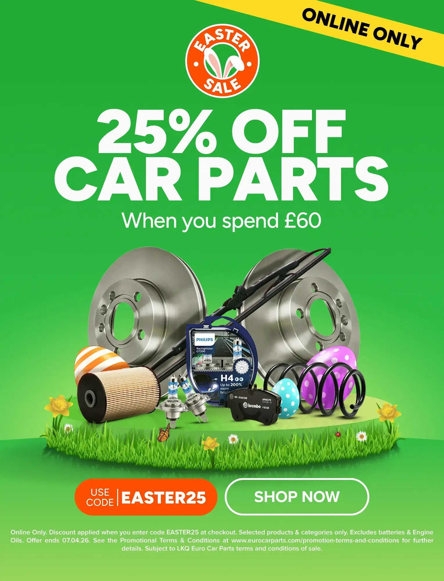 Save 25% on Car Parts with code EASTER25