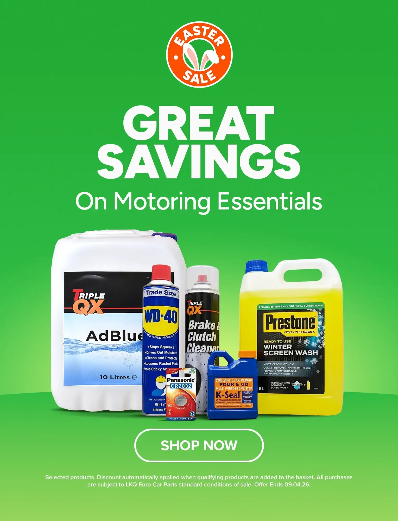 Great savings on motoring essentials