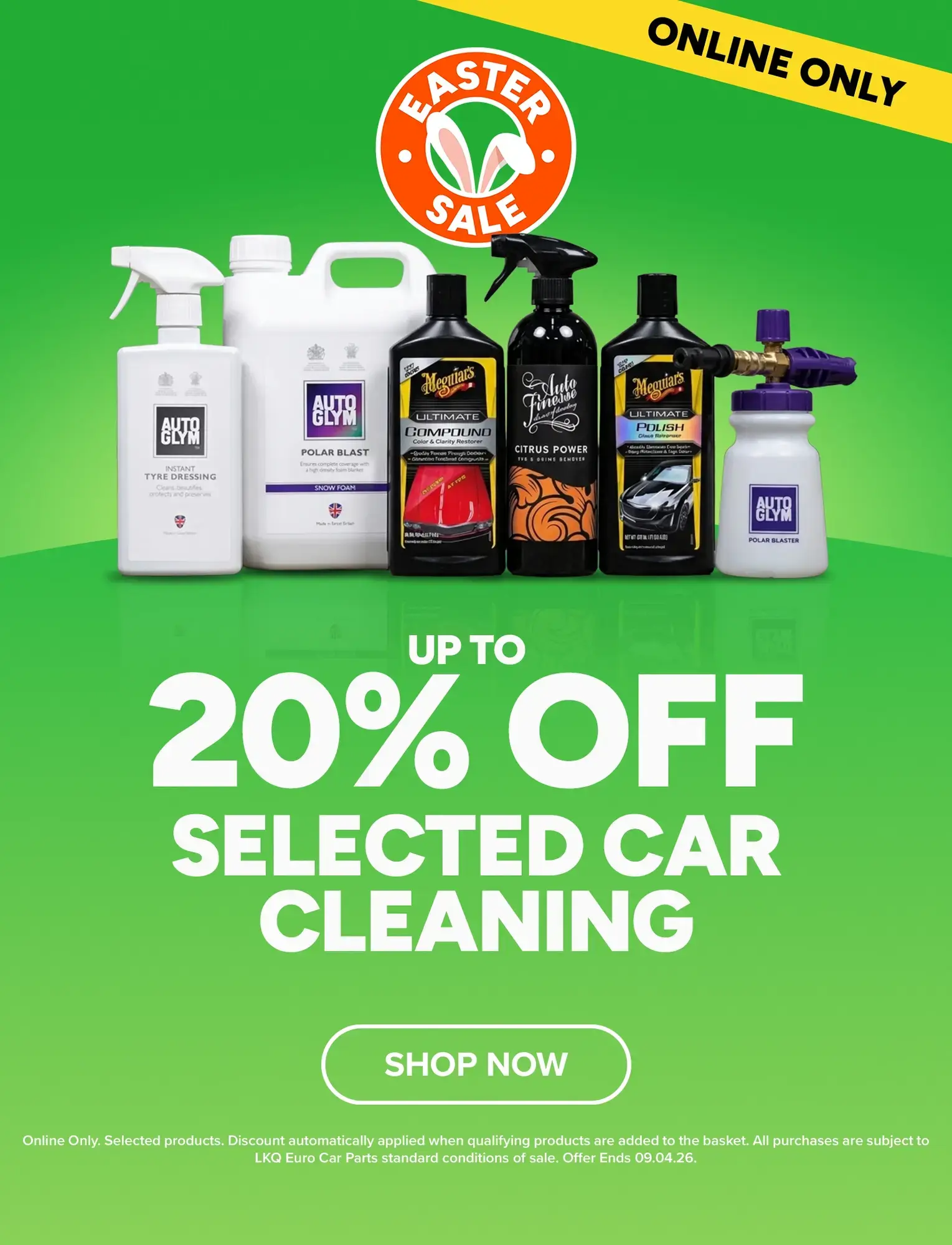 Up to 20% off selected Car Cleaning