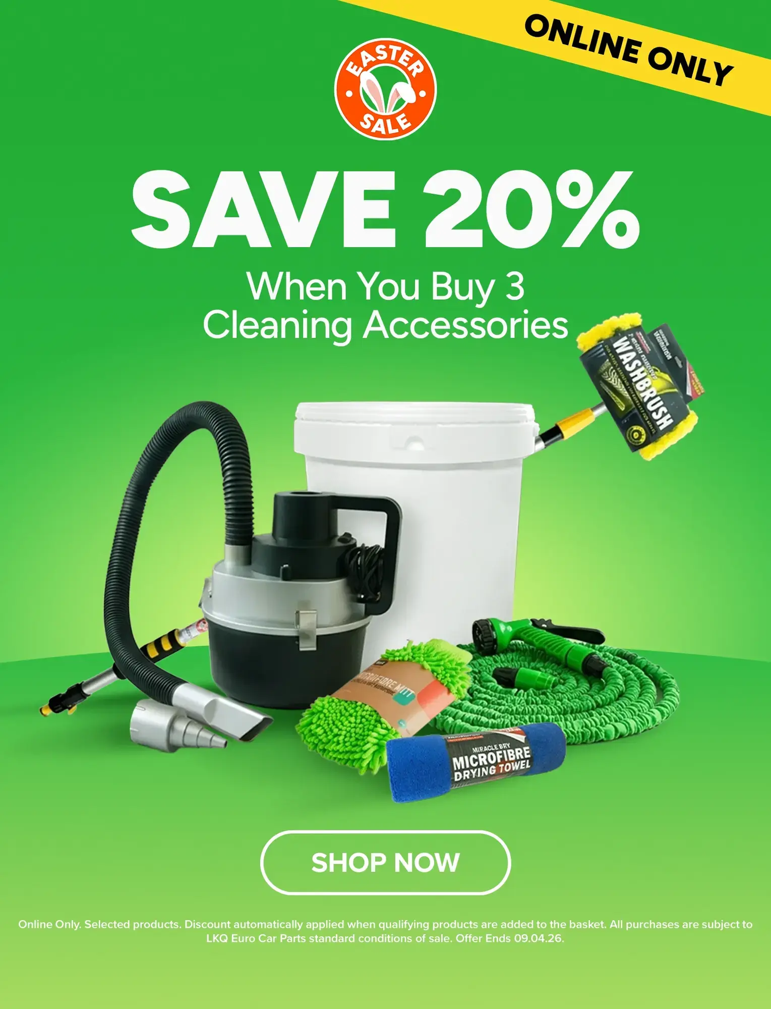 Save 20% when you buy 3 selected cleaning accessories 