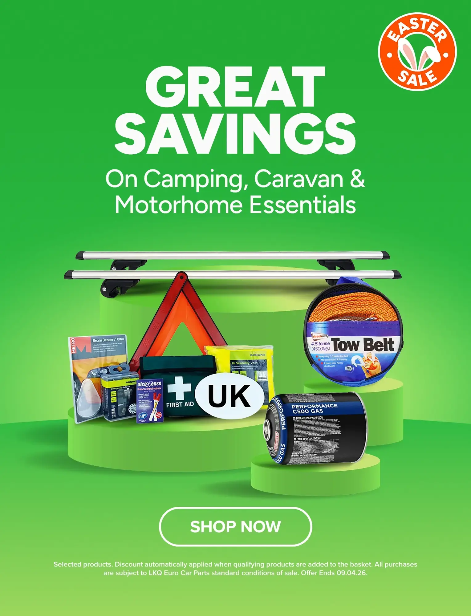 Savings on camping, caravan & motorhome essentials