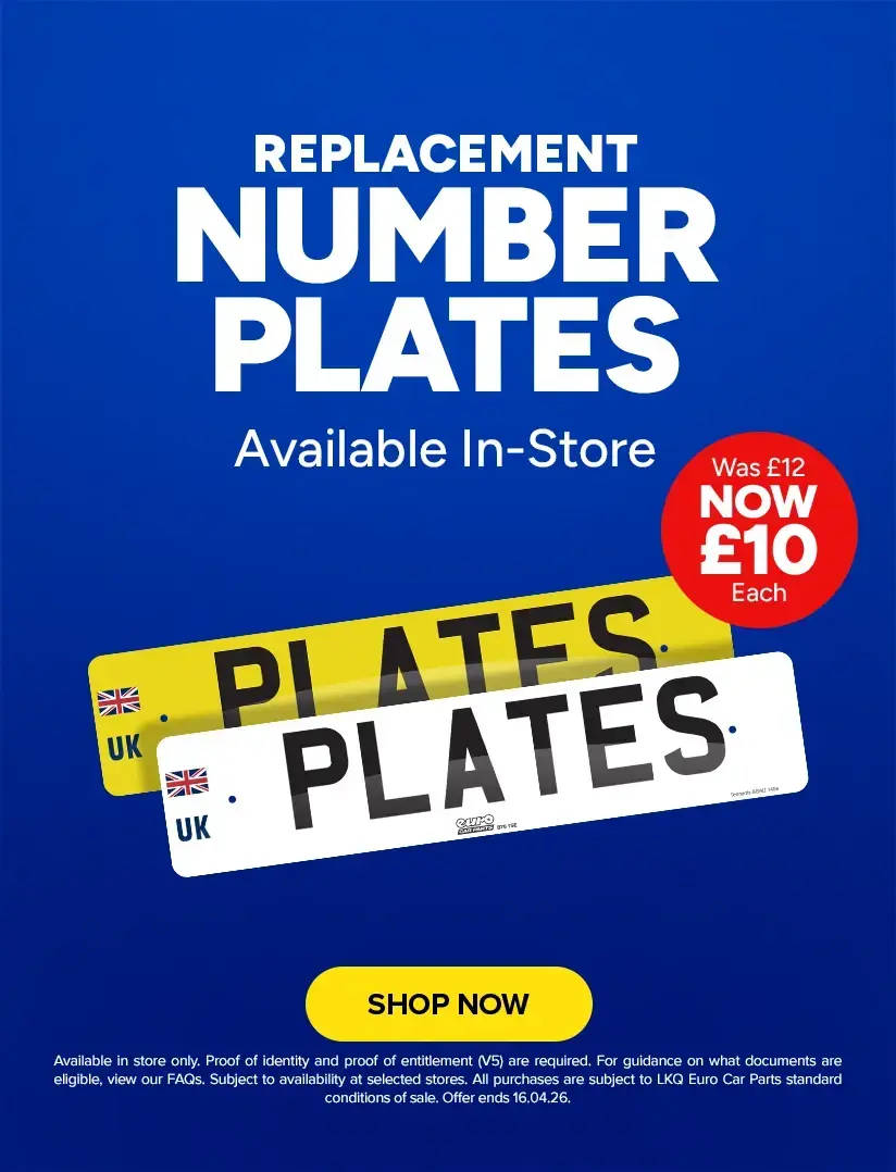 Replacement Number Plates available In-store - Now £10!