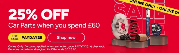 Save 25% on Car Parts with code PAYDAY25