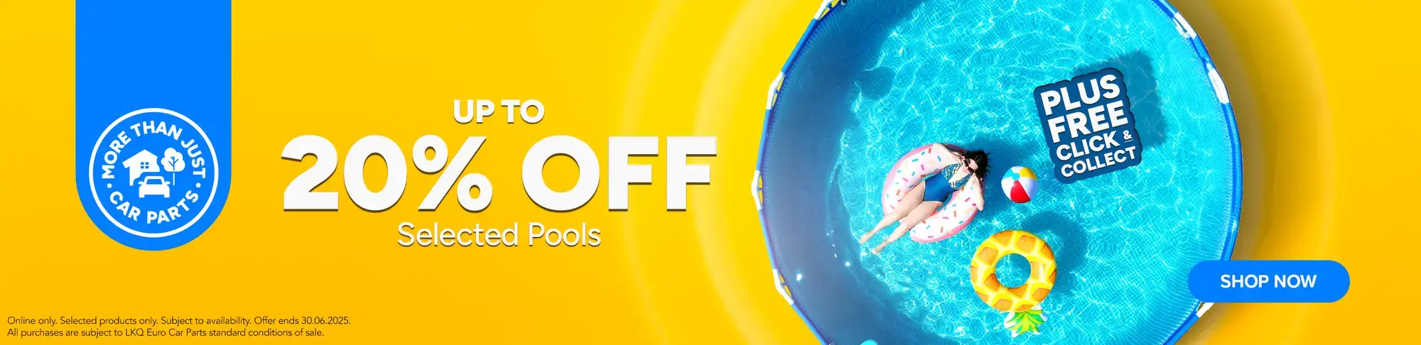 Save up to 20% on selected Swimming Pools