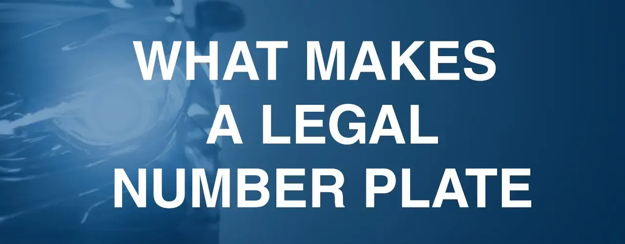 Banner image highlighting regulations of a legal vehicle number plate.