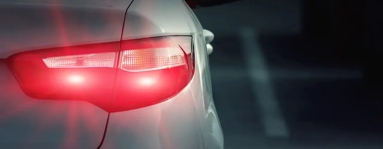 Close-up of a car's tail lights.