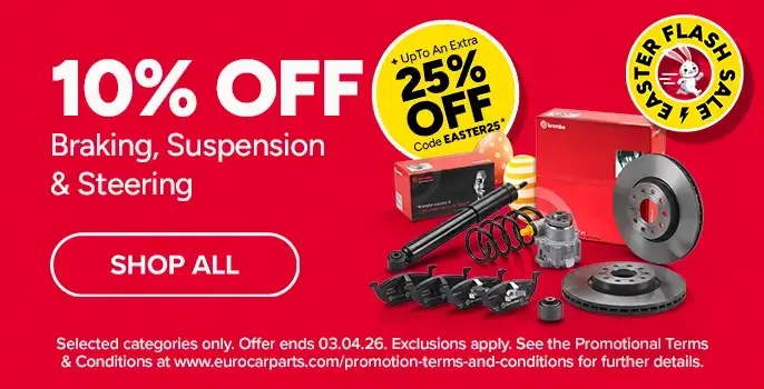 10% off Braking, Suspension & Steering