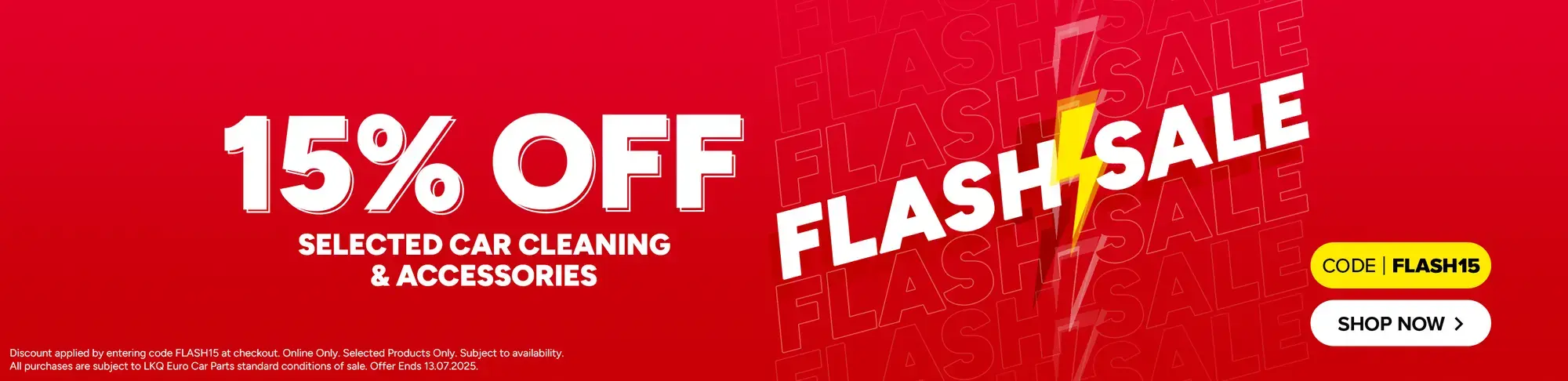 Flash Sale on Car Cleaning & Accessories - enter code FLASH15