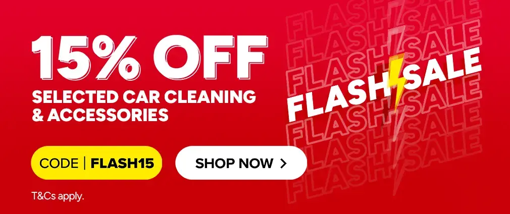 FLASH15, save 15% on selected Car Cleaning & Accessories - Apply code FLASH15 at checkout