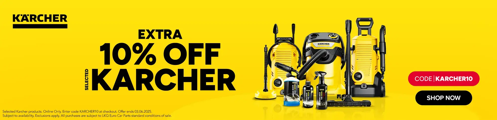Extra 10 percent off selected Karcher