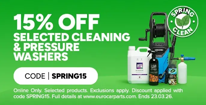 Save 15% on selected Car Cleaning and Pressure Washers