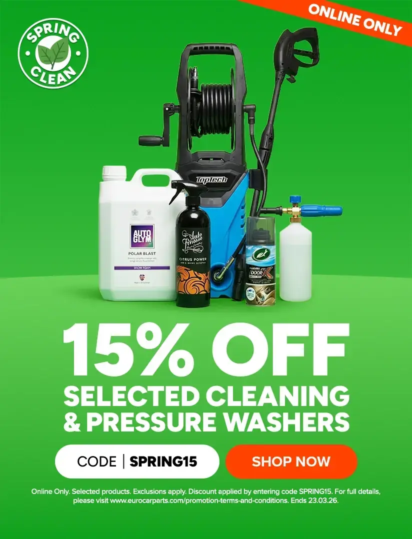Save 15% on selected Car Cleaning and Pressure Washers