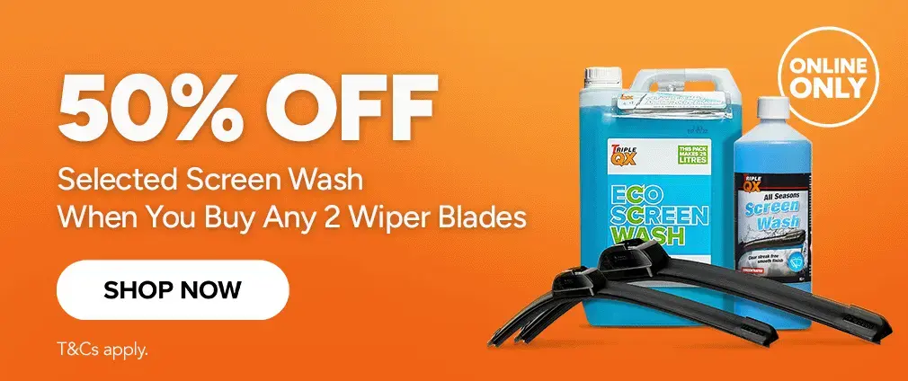 Save 50% on Selected Screenwash When You Buy 2 Wiper Blades