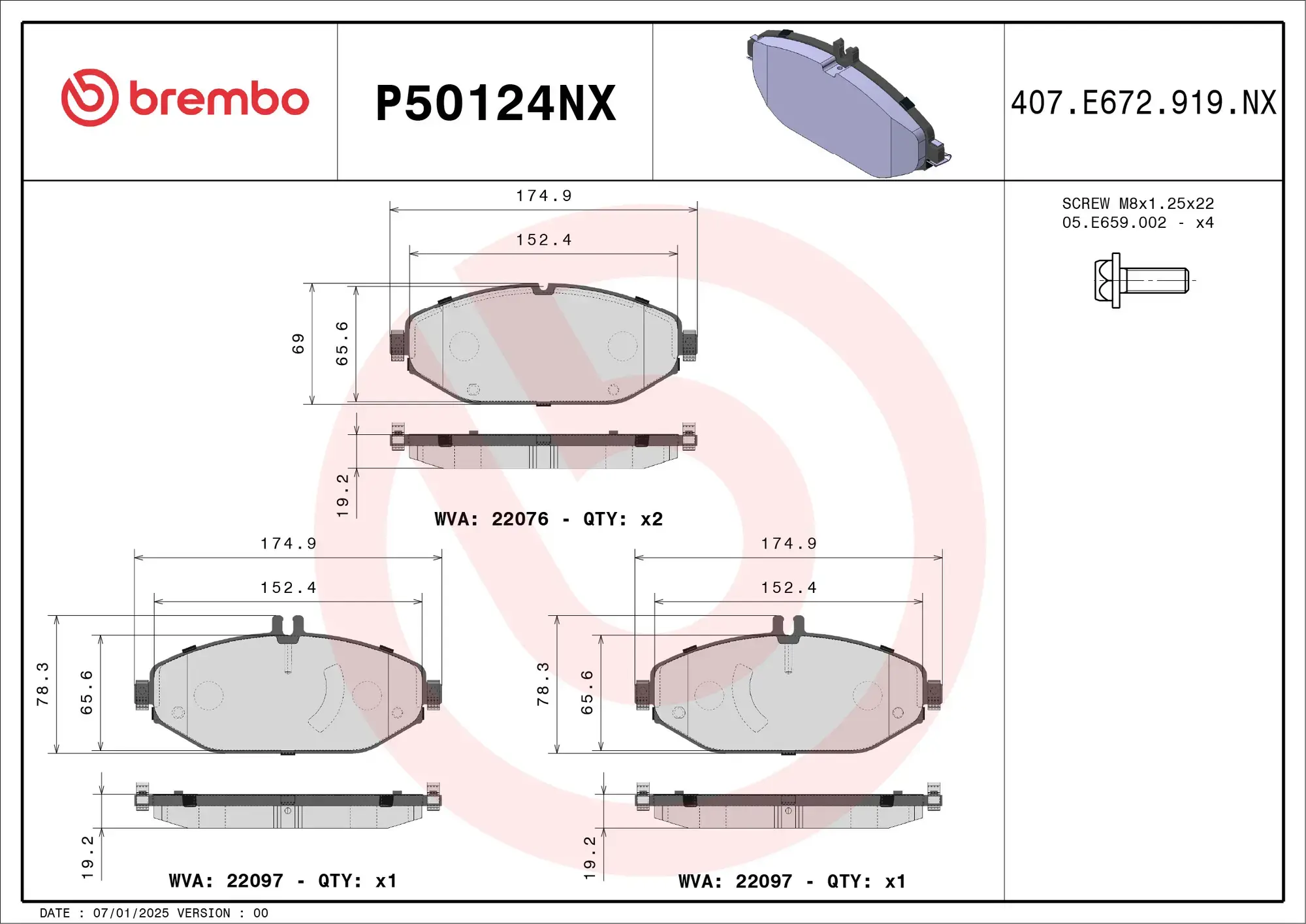 Brembo Xtra Ceramic Brake Pad