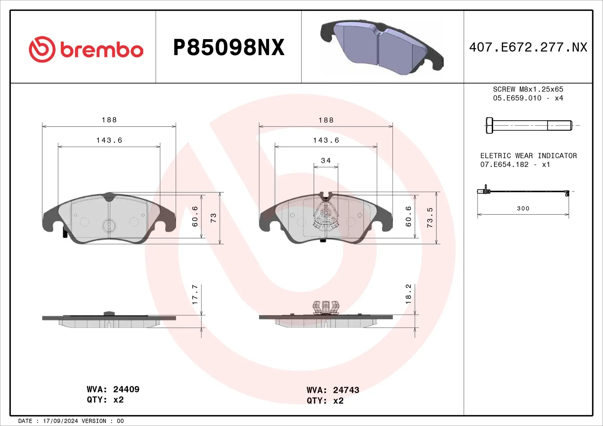 Brembo Xtra Ceramic Brake Pad