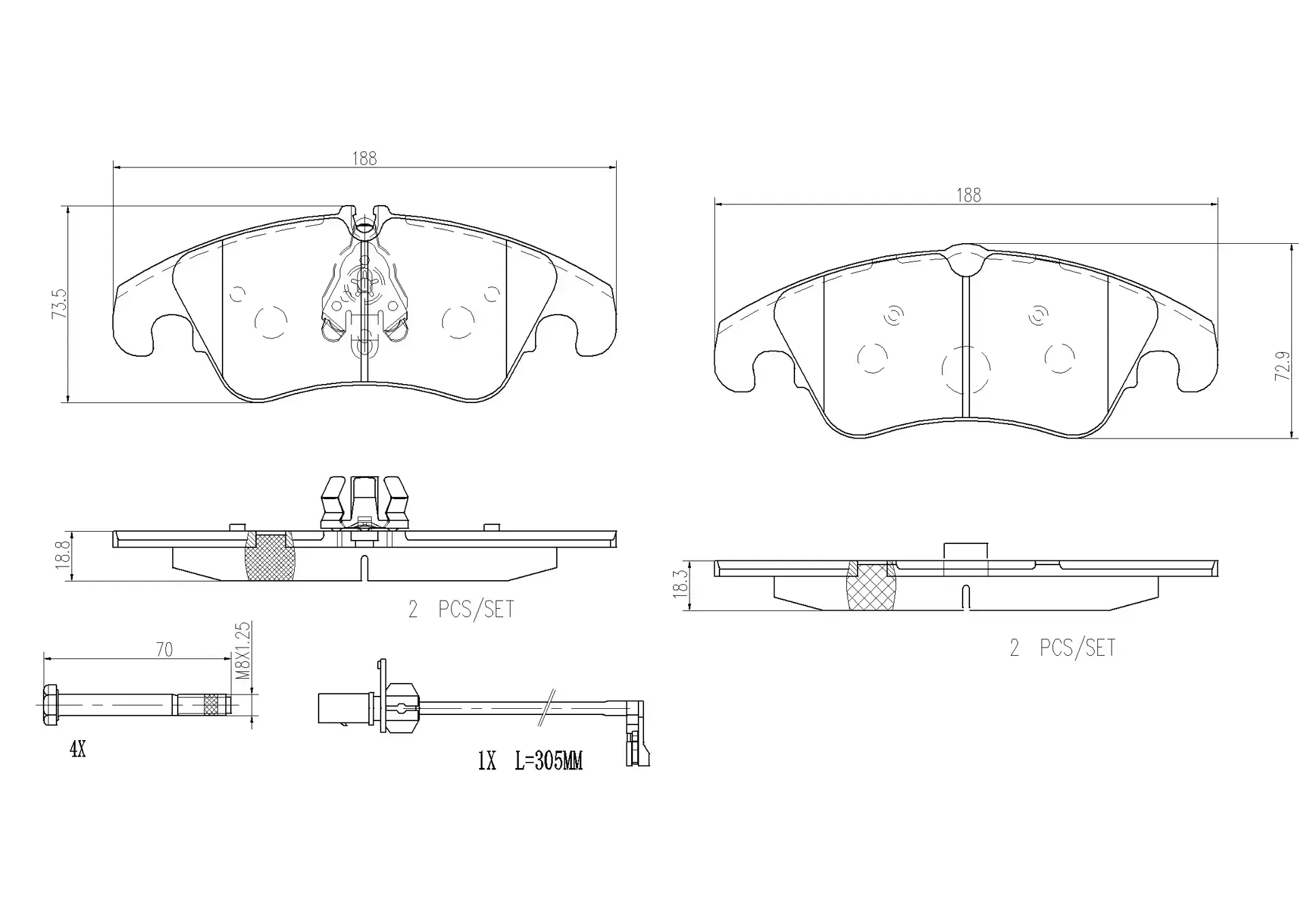 Brembo Xtra Ceramic Brake Pad