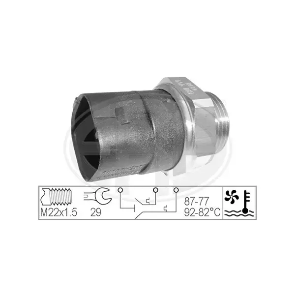 Era Thermo Switch Vw T4 90> 3Pin Black | 330283 | Euro Car Parts
