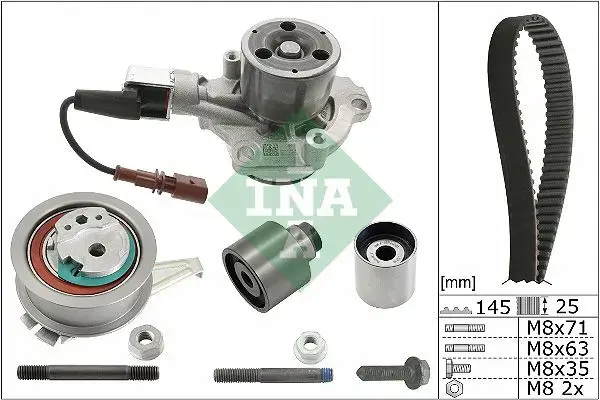 Ina T/belt Kit With Water Pump Vw Transporter Vi 2.0Tdi 2015> (Switch) | 530 0699 30 | Euro Car Parts