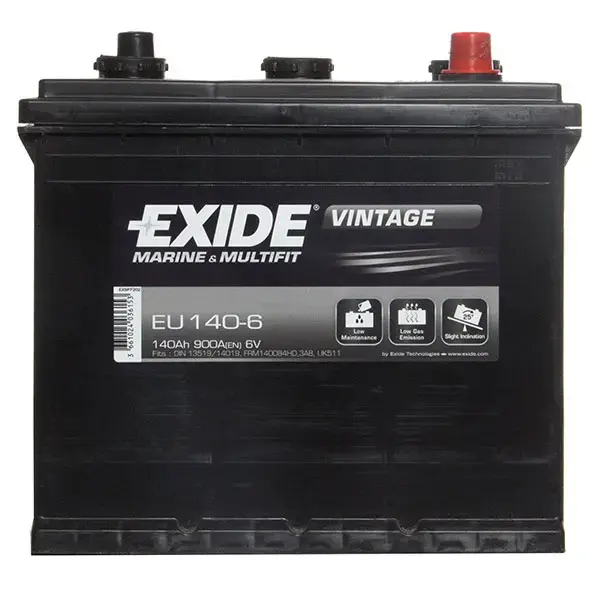 Exide 521 Car Battery 6 VOLT (140Ah) - 3 Year Guarantee