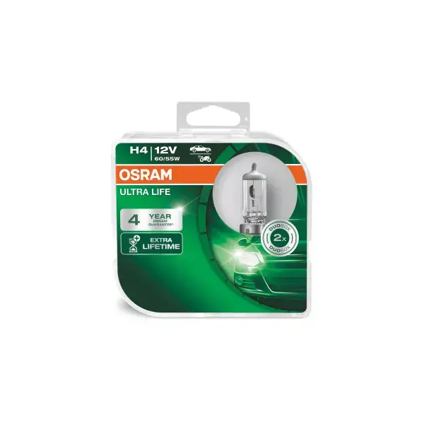 Osram Ultra Life H4 headlight bulb with 4 x longer lifetime (2 bulbs)