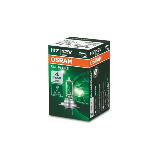 Osram Ultra Life H7 Headlight Bulb With 4x Longer Lifetime Single Bulb