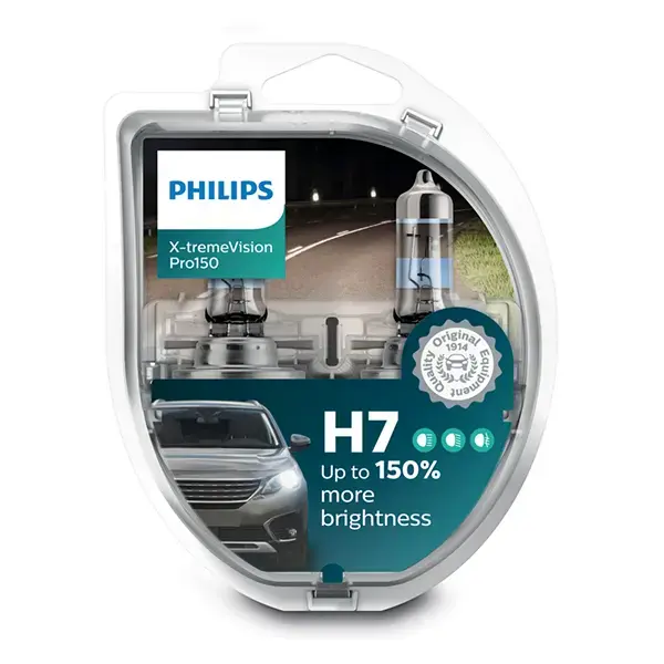 Philips 12V H7 X-treme Vision Pro150 +150% Brighter Upgrade - Twin Pack