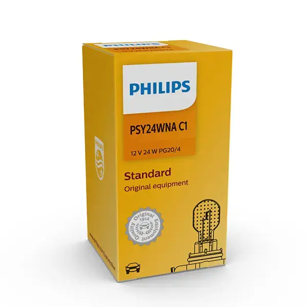 Philips PSY24W 12V 24W Black Base Amber Bulb - Single Bulb