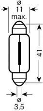 Osram SV8 Bulb 24v 10w - Single Pack