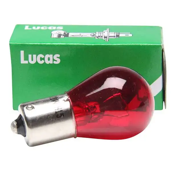 Lucas 380R 12V 21W/5W Twin Fillament Red Bulb - Single Bulb
