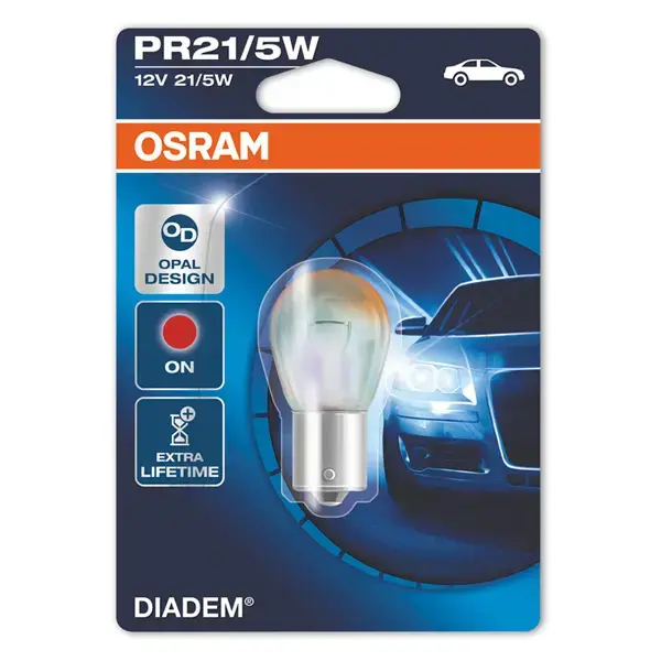 Osram German Universal OS Rear am Diadem 380Ldr Chrome Red Bulb 12V 21/5W Pr21/5W Fila