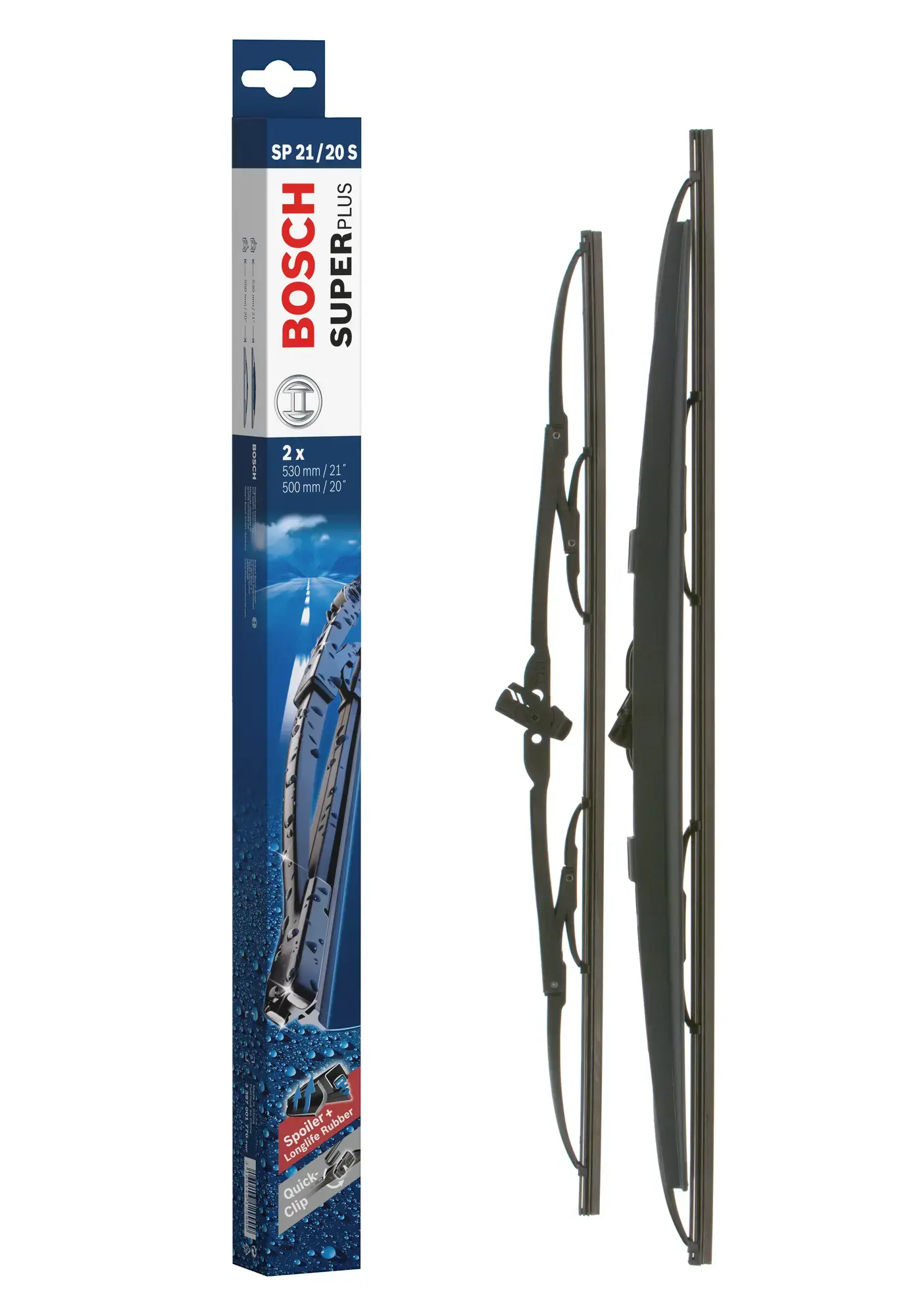 Bosch Super Plus Universal Wiper Blade Set With Spoiler SP21/20S