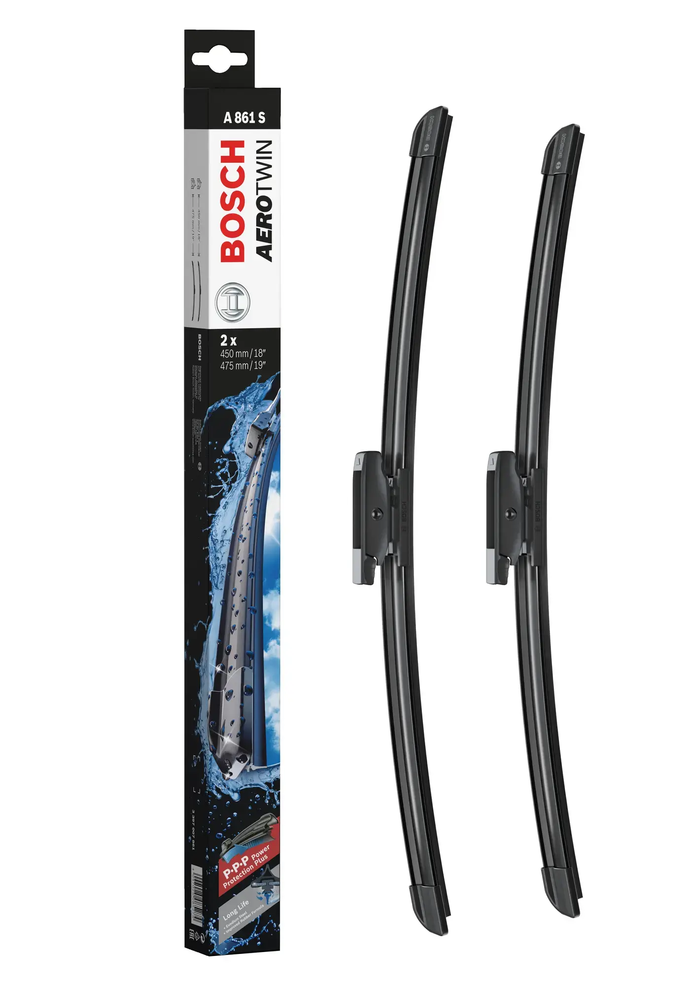 Bosch Aerotwin Flat Wiper Blade Set A861S