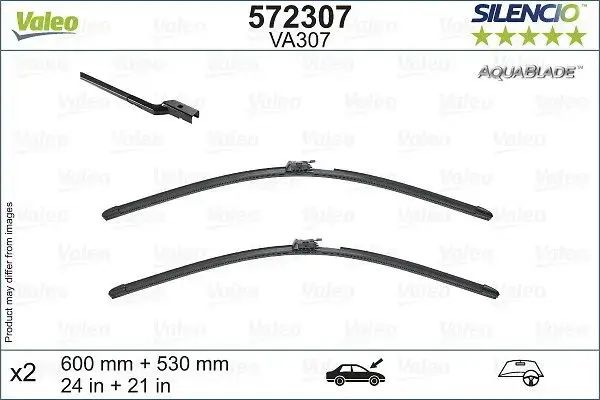 Valeo Silencio AquaBlade Flat Wiper Set VA307