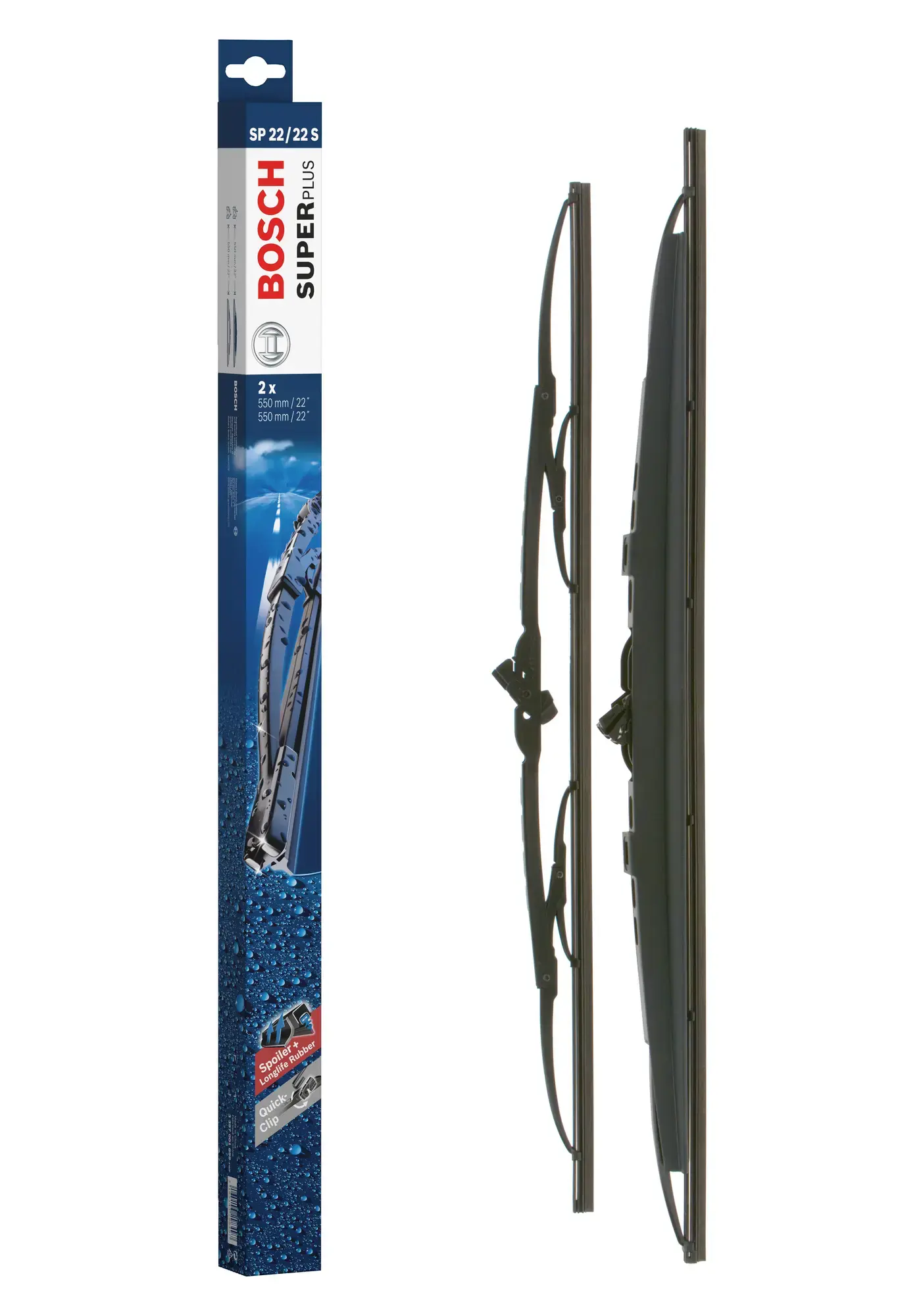 Bosch Super Plus Universal Wiper Blade Set With Spoiler SP22/22S