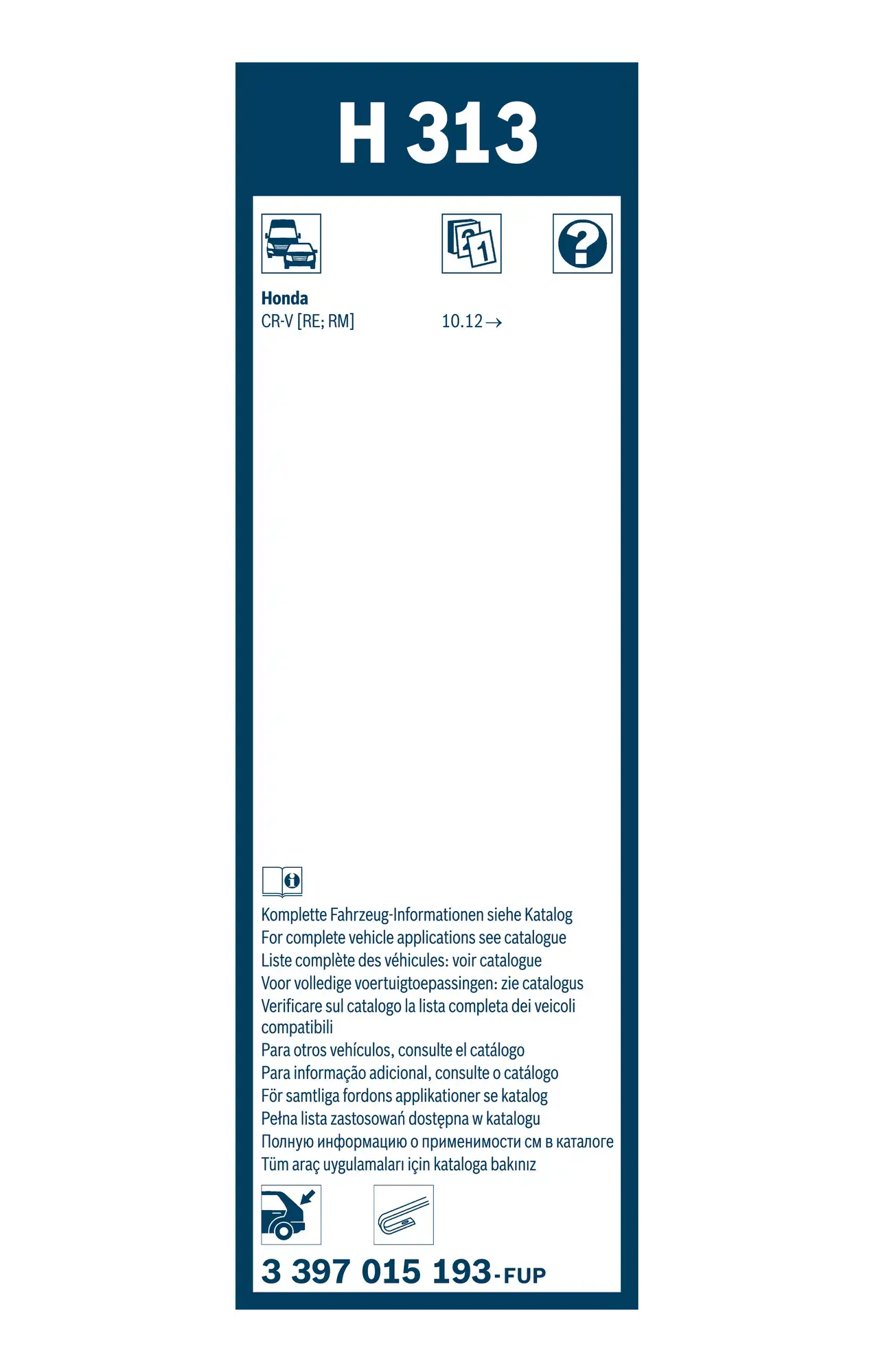 Bosch Super Plus Specific Rear Wiper Blade H313