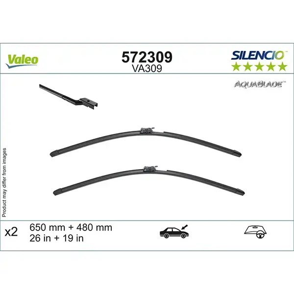 Valeo Silencio AquaBlade Flat Wiper Set VA309