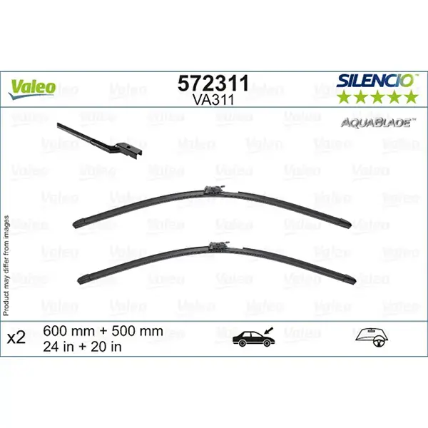 Valeo Silencio AquaBlade Flat Wiper Set VA311