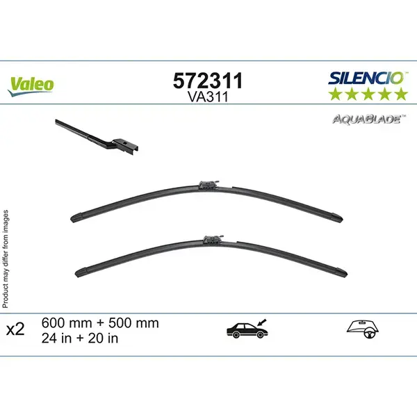Valeo Silencio AquaBlade Flat Wiper Set VA311