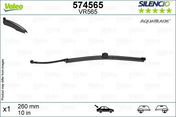 Valeo Silencio Origninal Equipment Rear Wiper Blade VR565