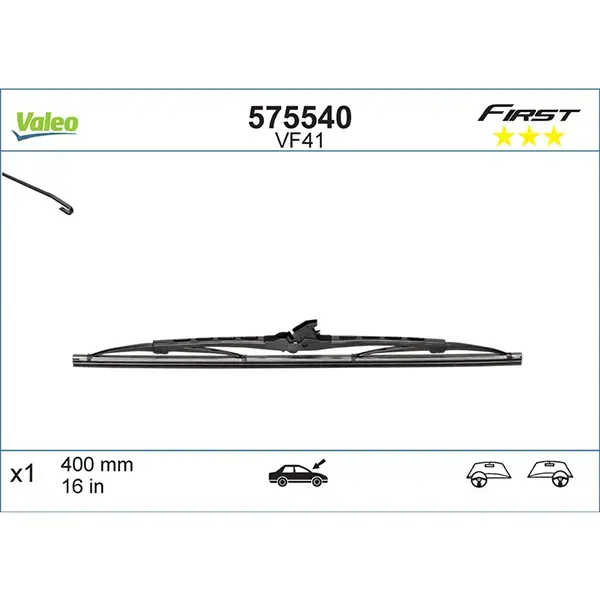 Valeo First Universal Wiper Blade 16 Inch