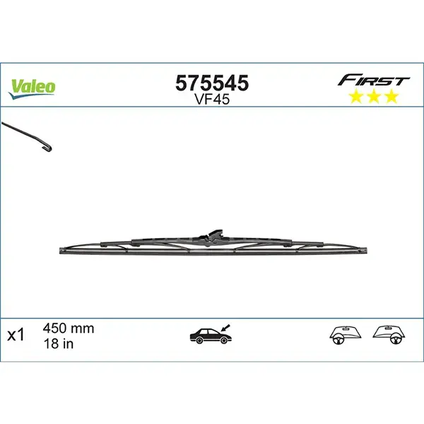 Valeo First Universal Wiper Blade 18 Inch