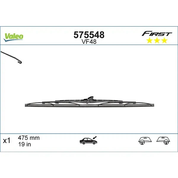 Valeo First Universal Wiper Blade 19 Inch