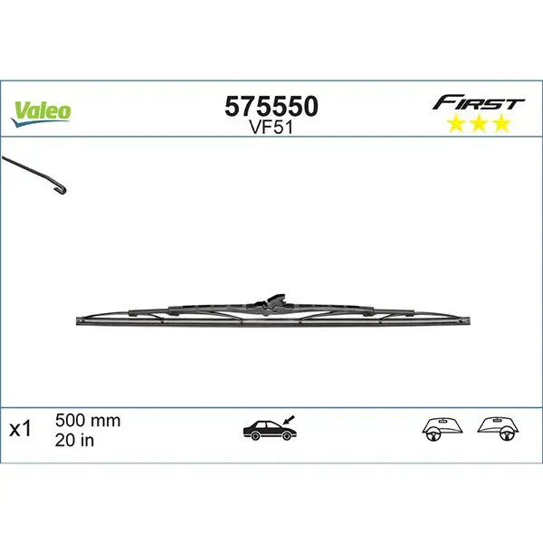 Valeo First Universal Wiper Blade 20 Inch