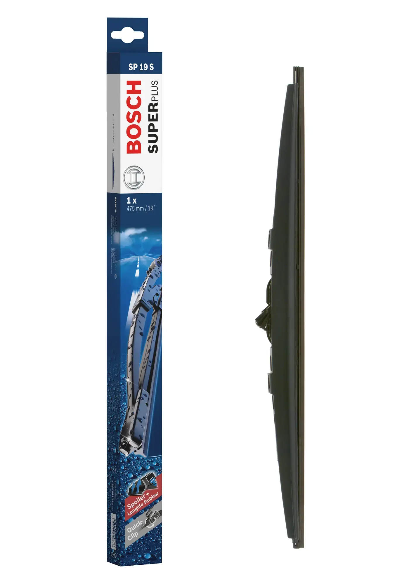 Bosch Super Plus Single Universal Wiper Blade With Spoiler SP19S