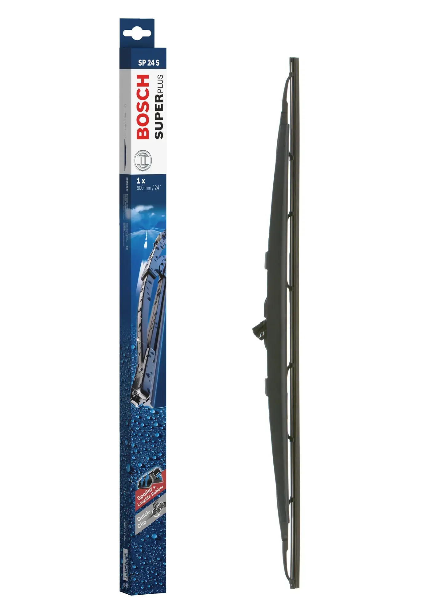 Bosch Super Plus Single Universal Wiper Blade With Spoiler SP24S
