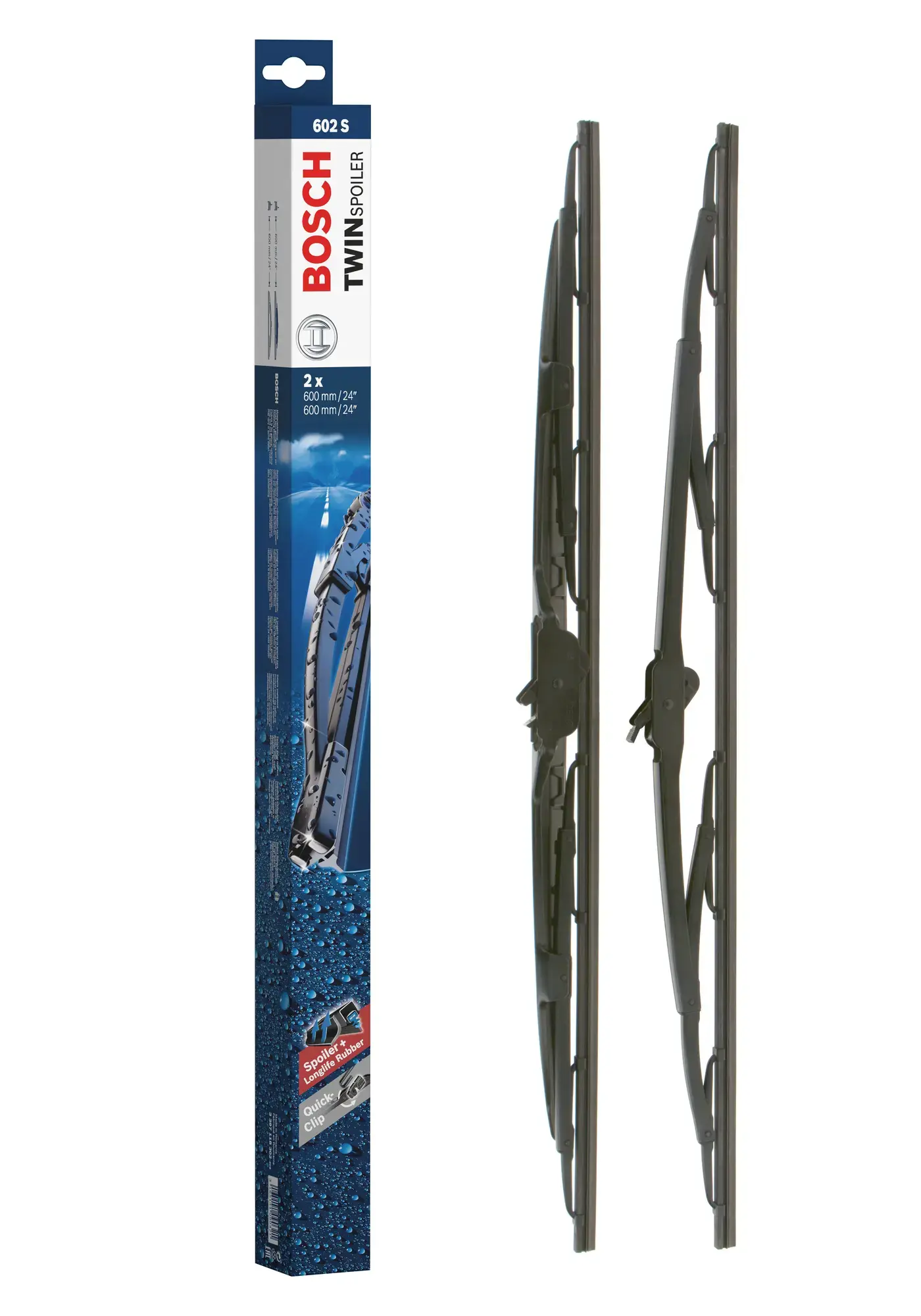 Bosch Super Plus Specific Wiper Blade Set Sp24/24B With Spoiler On Rh Side